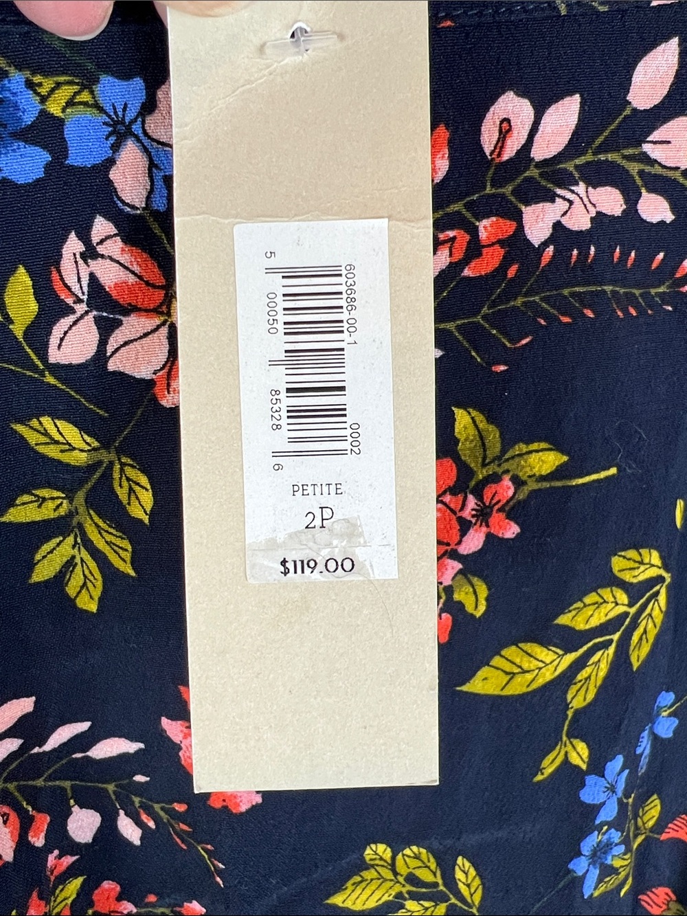 NWT Banana Republic | Midi Wrap Skirt Navy Floral Petite 2 - Picture 6 of 13